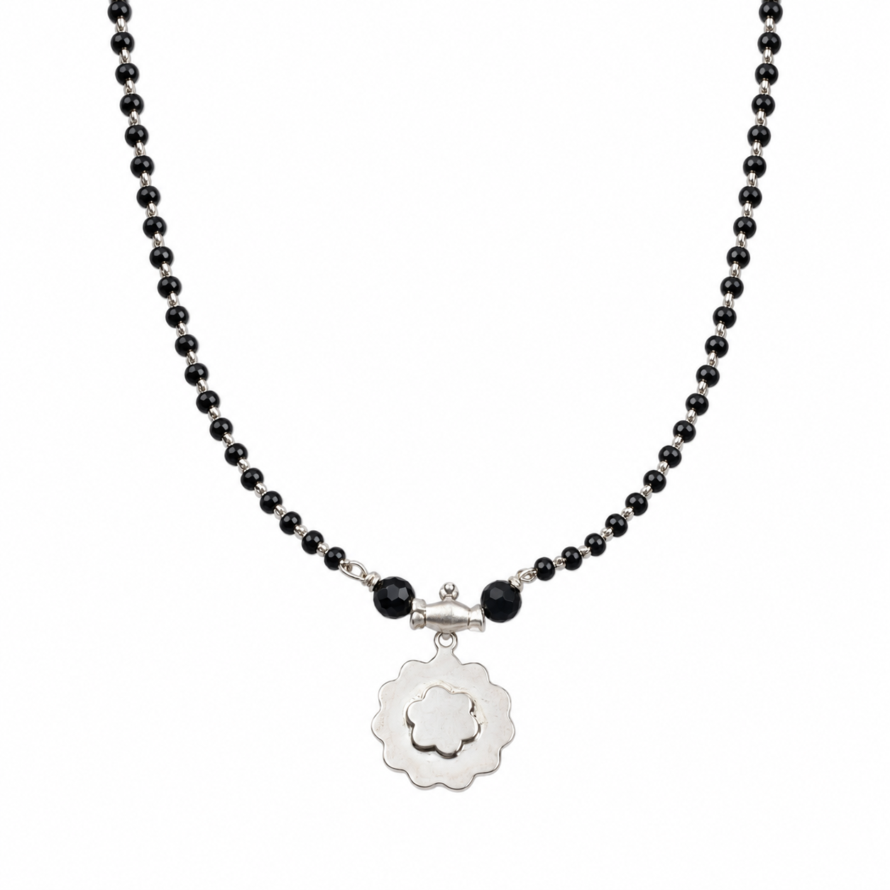 Silver Saaj motif Mangalsutra
