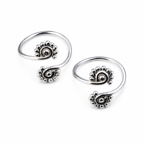 Silver Shiny Round Beads Toe Ring