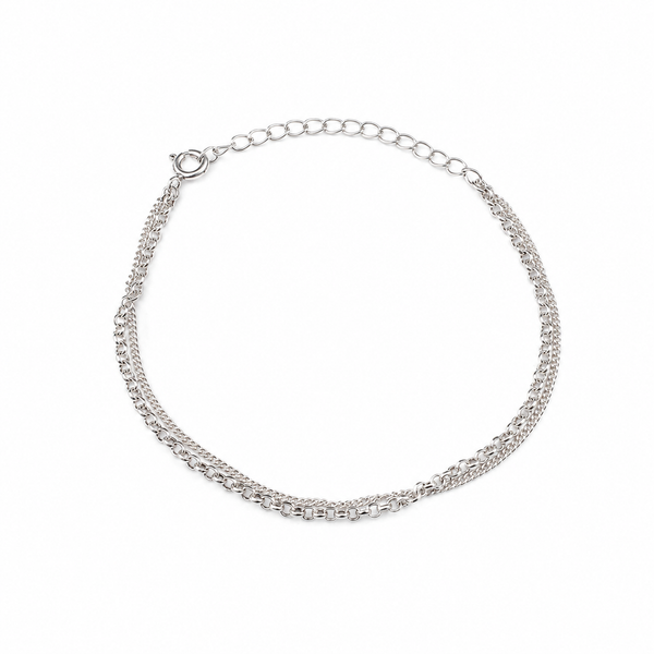 Silver Chain Double Layer Bracelet