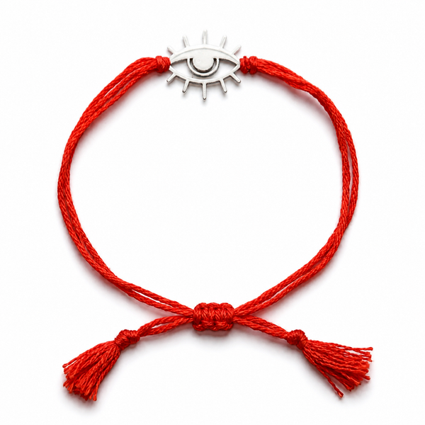 Silver Laser Cut Evil Eye Rakhi