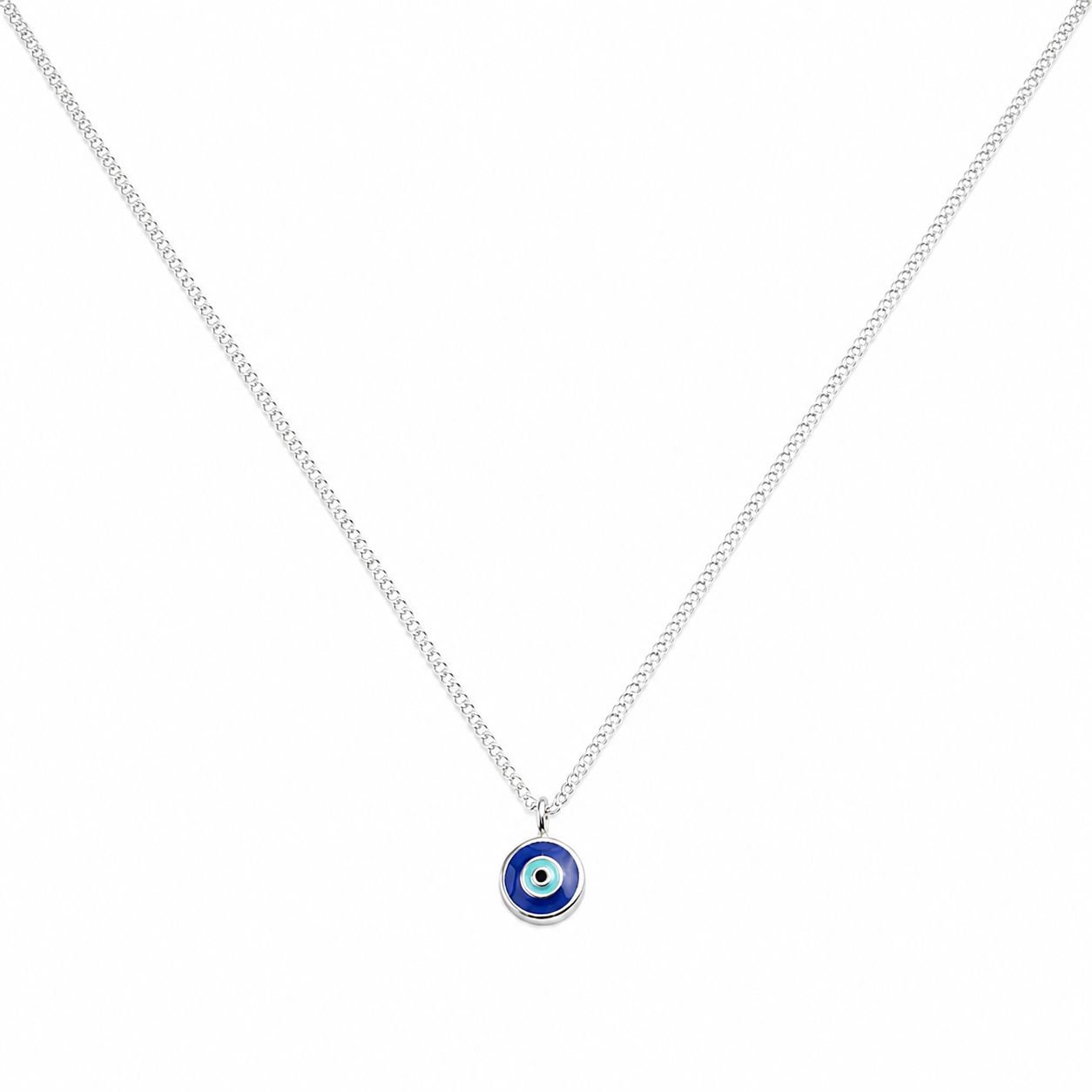 Silver Necklace with Evil Eye Pendant