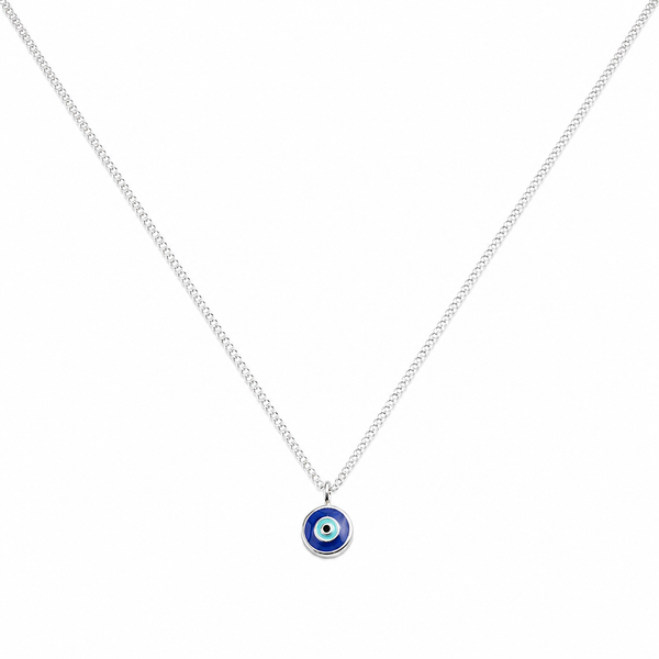 Silver Necklace with Evil Eye Pendant