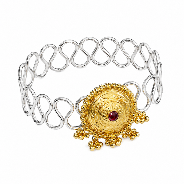 Swarna Rajat Arm Band, Waki | 92.5 Silver | 22K Gold Plated