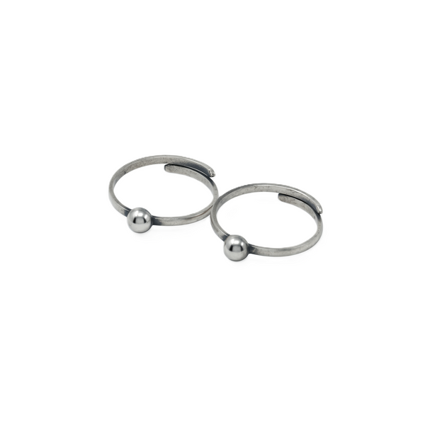 Tiny Silver Adjustable Toe ring (Dome)