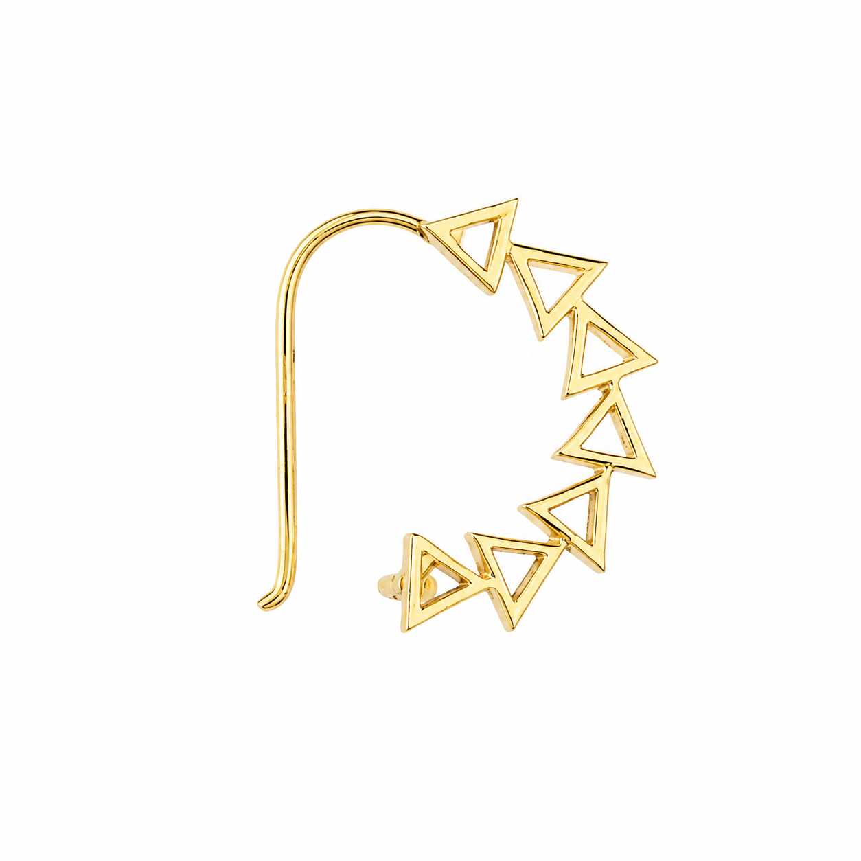 Triangle Line Nath (Left, Pierced) | 92.5 Silver | 22K Gold Plated