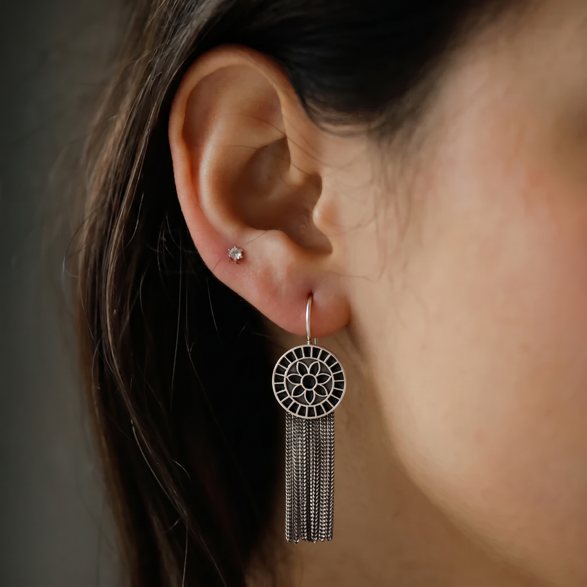 Turkish Meena Earrings - Black