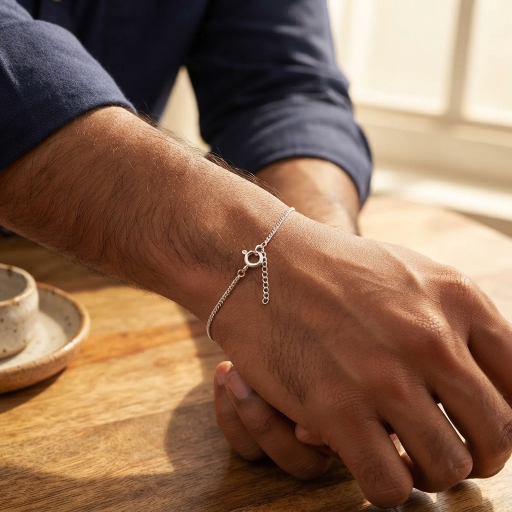 Unisex Plain Chain Bracelet | 92.5 Sterling Silver