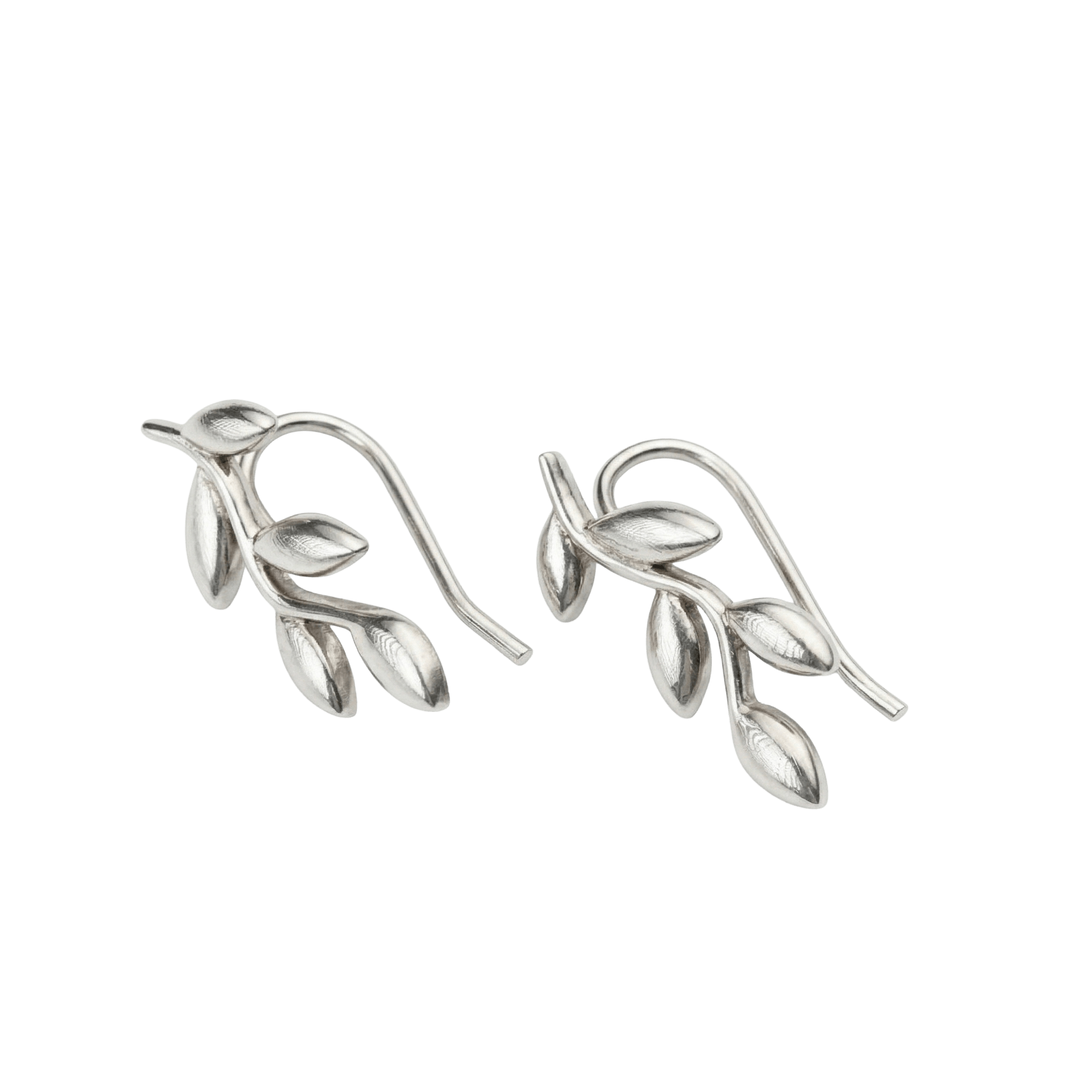 Silver Leaf Earcuffs