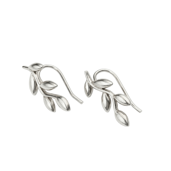 Silver Leaf Earcuffs