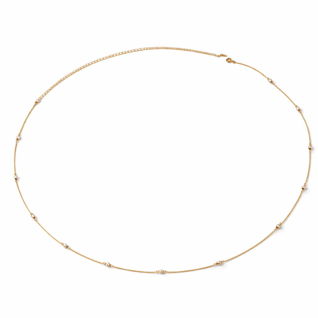 Gold plated pearl waist chain for women