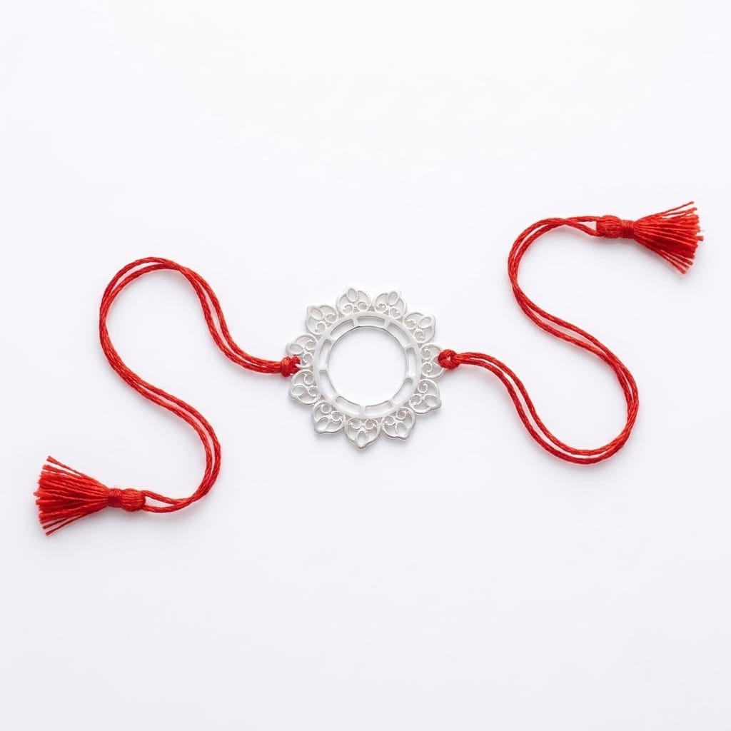 Big Filigree Silver Rakhi