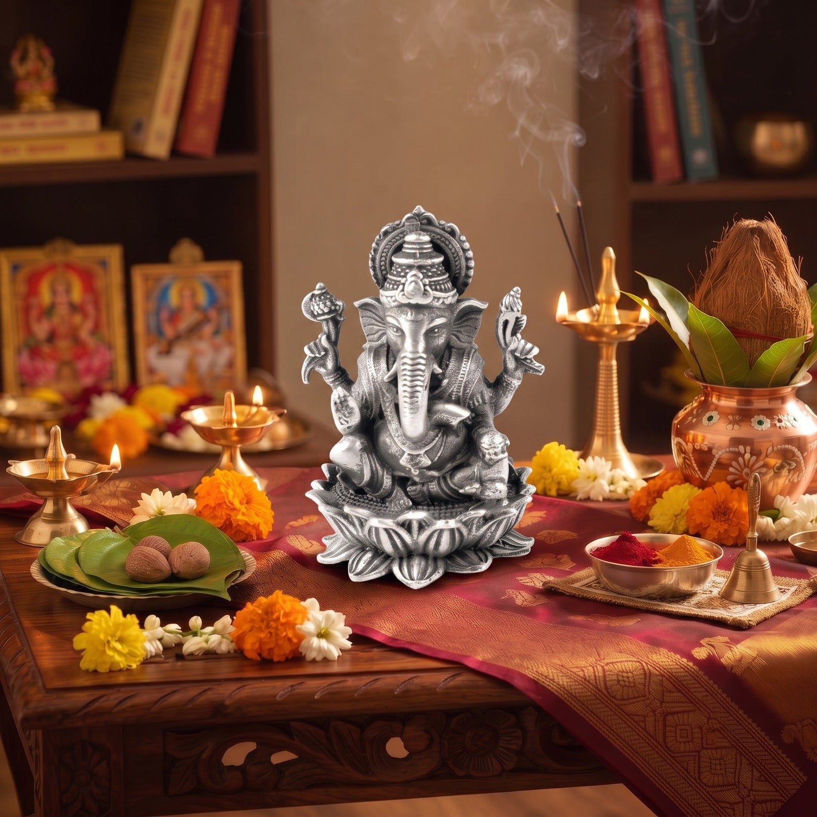 Silver Mini Ganesh Idol