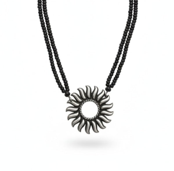 House of Aadyaa Surya Mangalsutra silver pendant necklace
