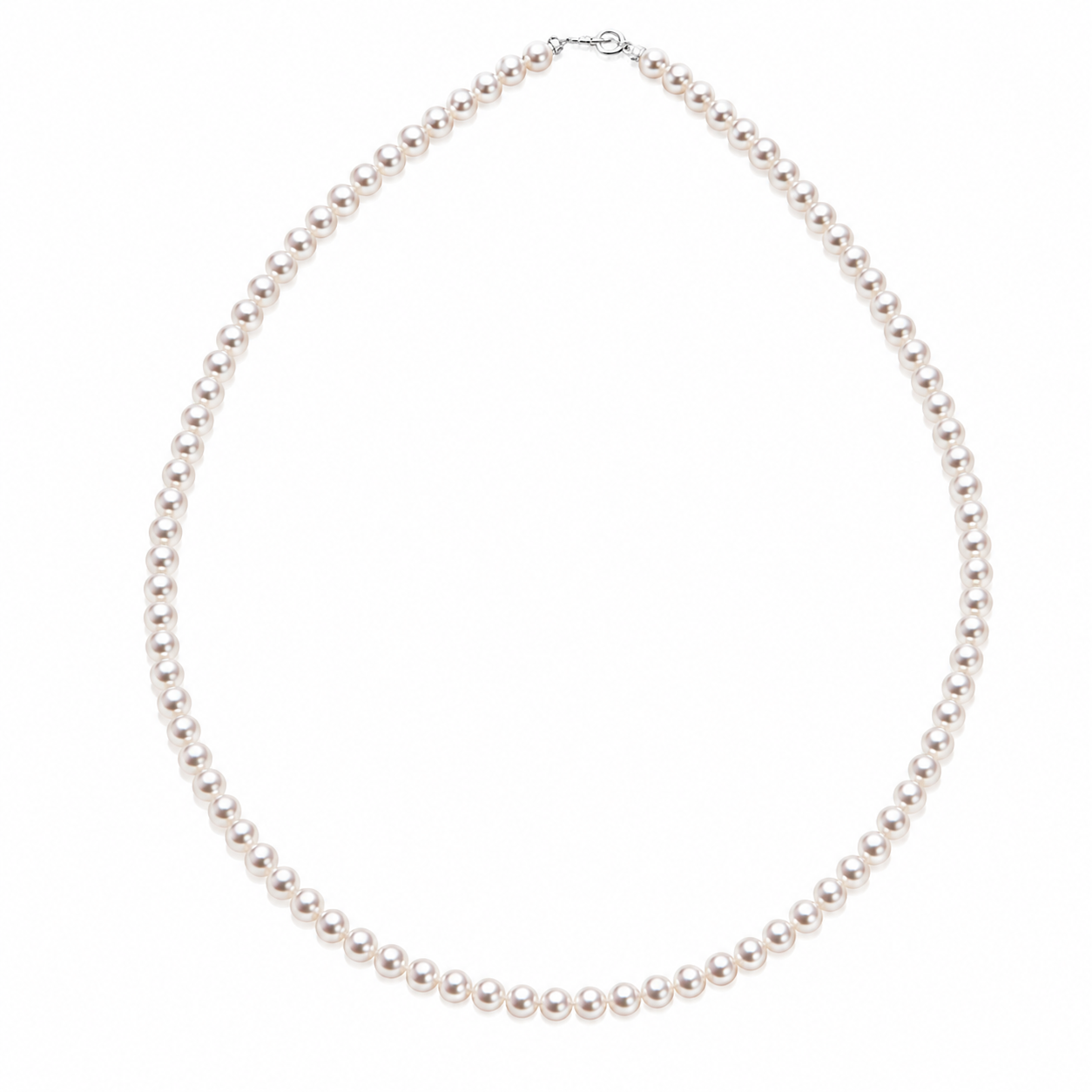 White Pearl Beaded Necklace (4 mm)