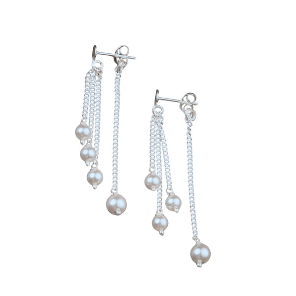 Pearl Trinkets layered dangler earrings in 92.5 sterling silver