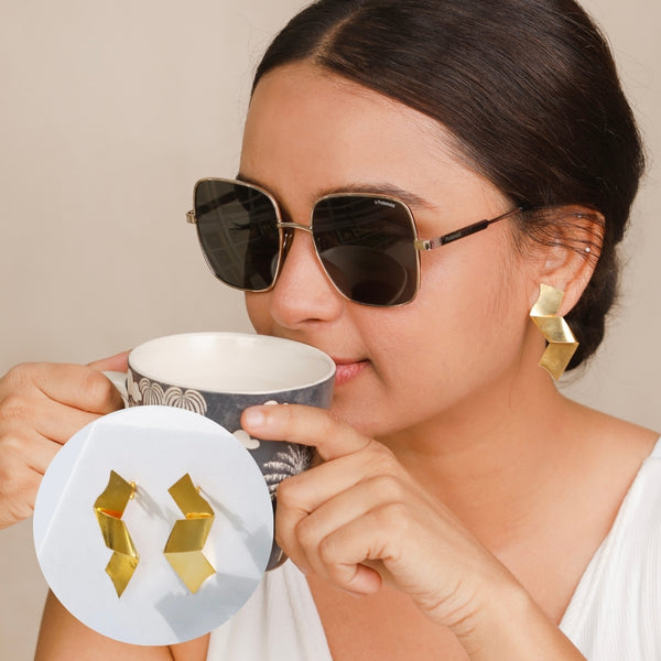 Gaga - Fold Earring | 92.5 Silver | 22K Gold Plated