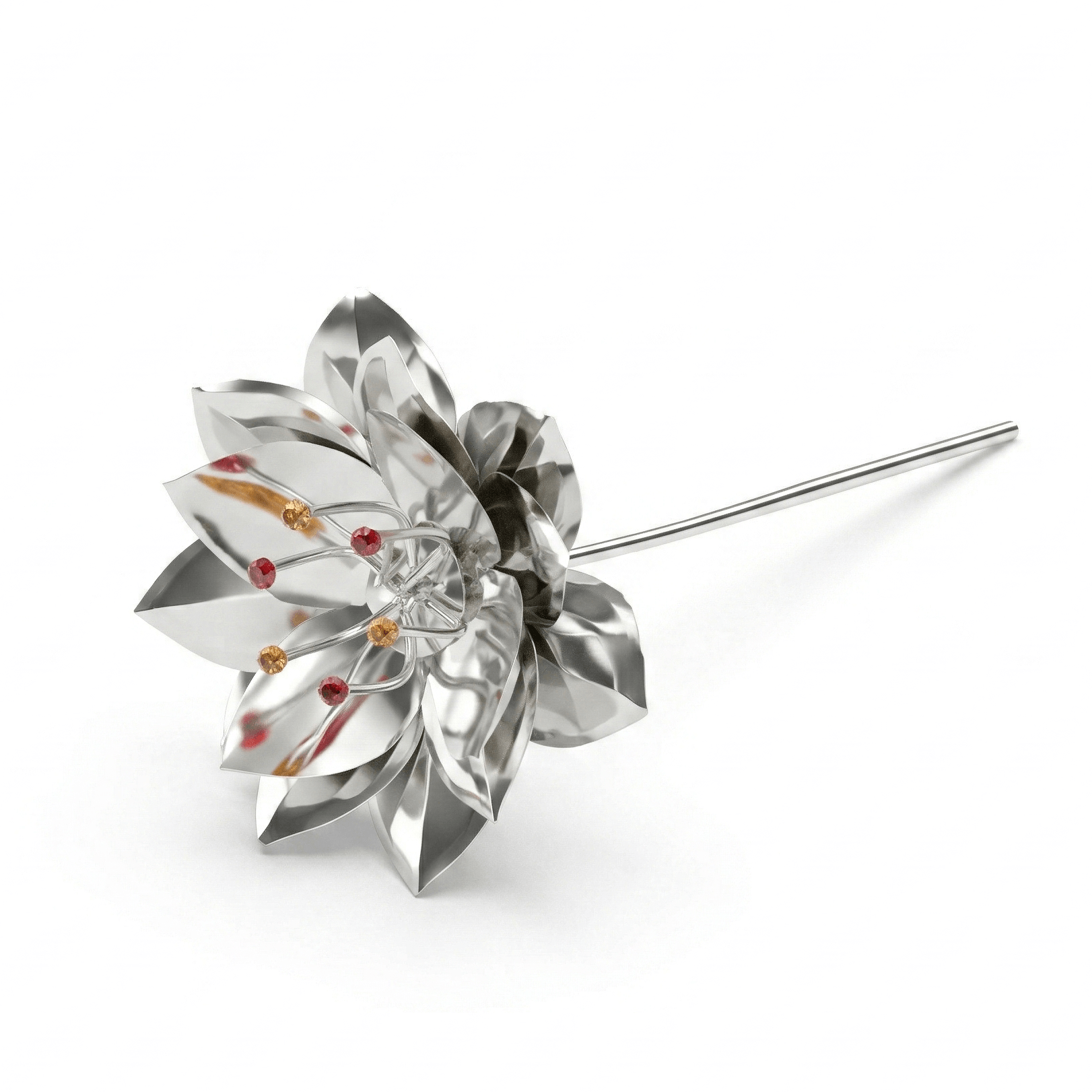 Silver Lotus Small Pooja Ornament