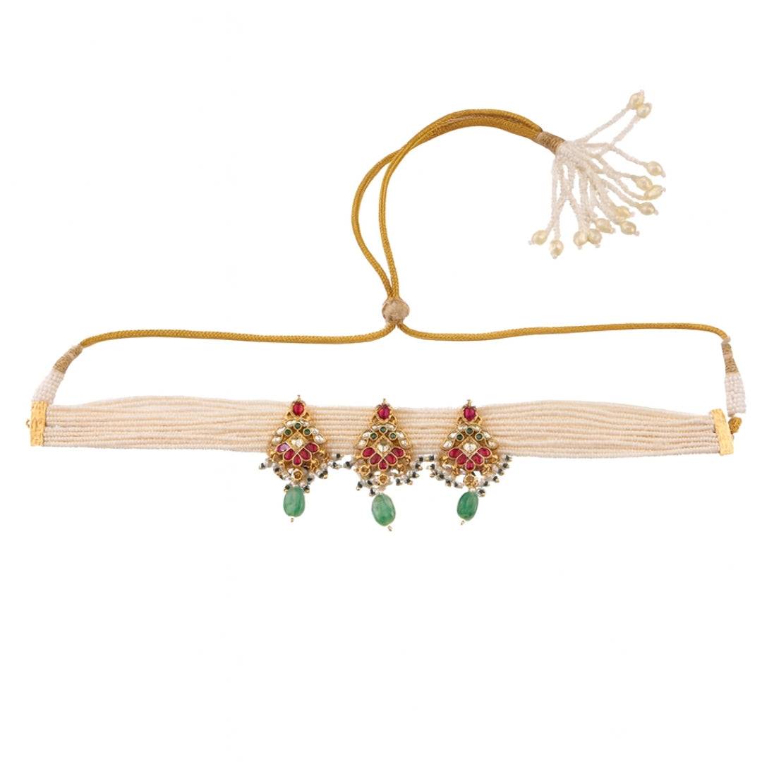 22K Gold-Plated Fashion Necklace front view featuring an elegant design and premium 22K gold-plated finish