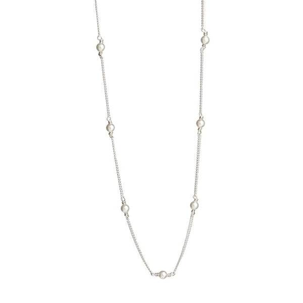 Classic Pearl Chain with white pearls in 92.5 sterling silver