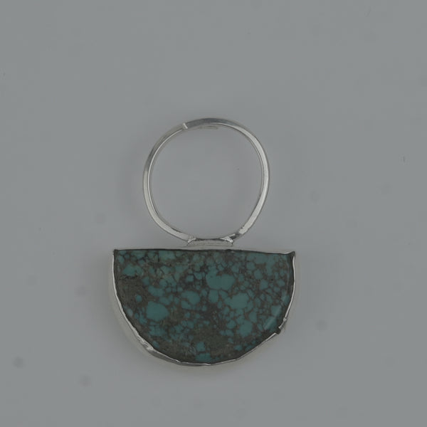 Half Moon Turquoise Geometric Ring