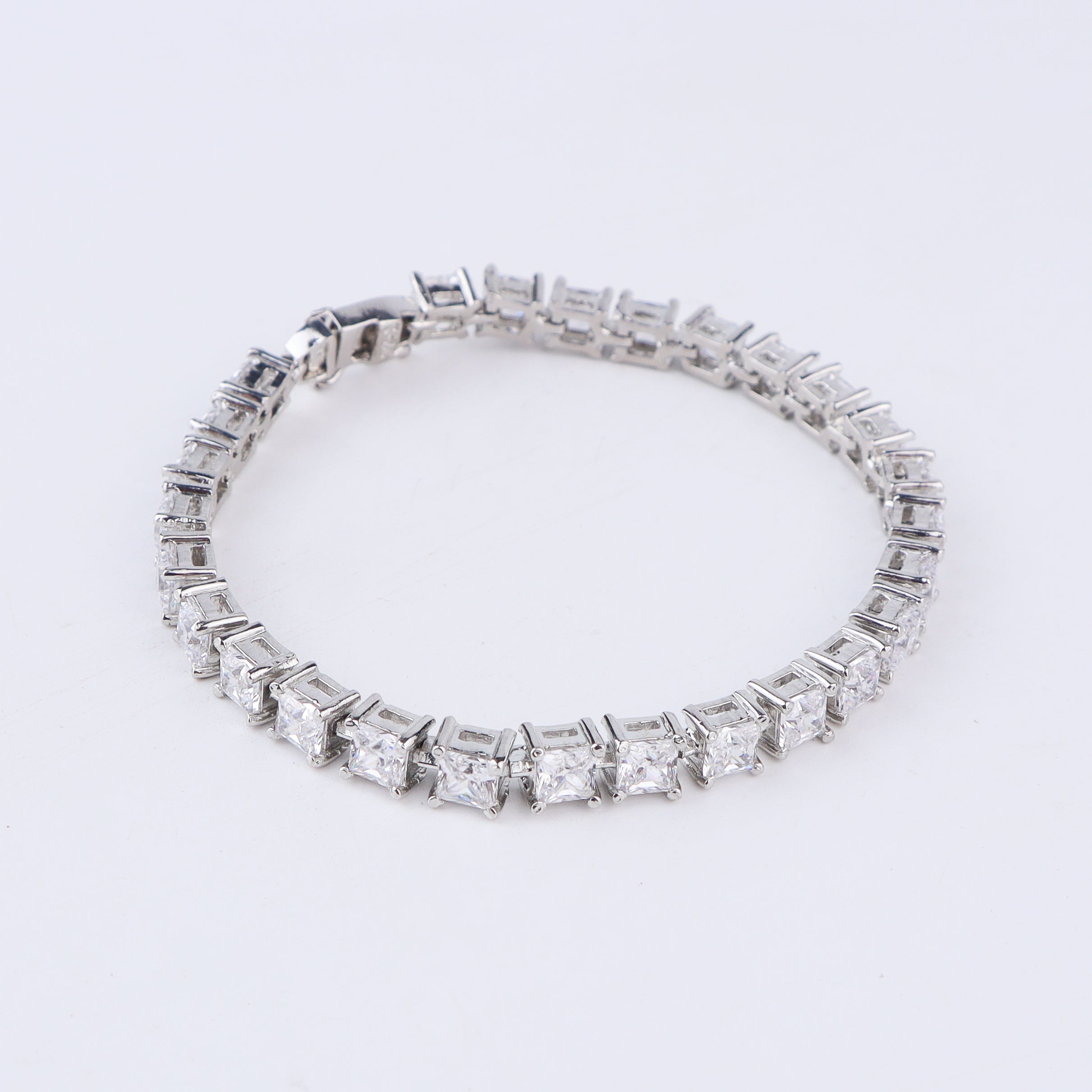 Square Shape CZ Tennis Bracelet