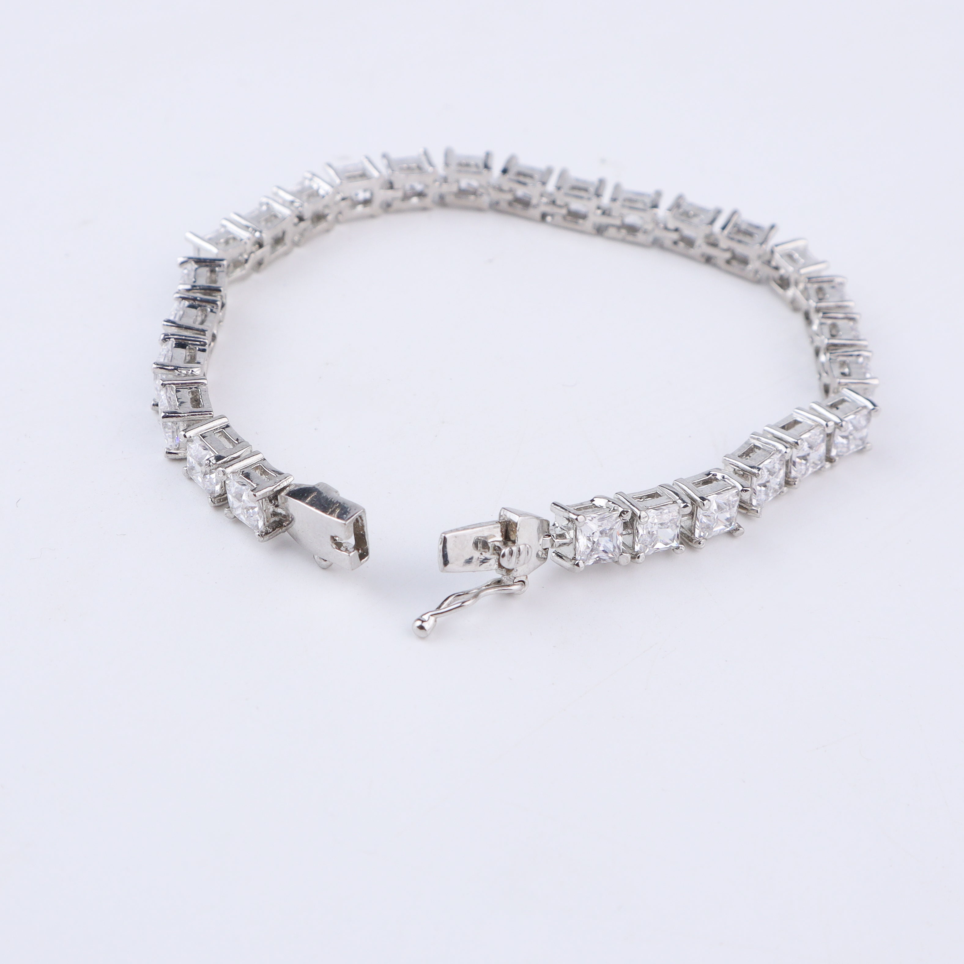 Square Shape CZ Tennis Bracelet