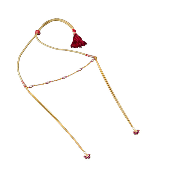 Ruby and Pearls Mundavali Gold Plated