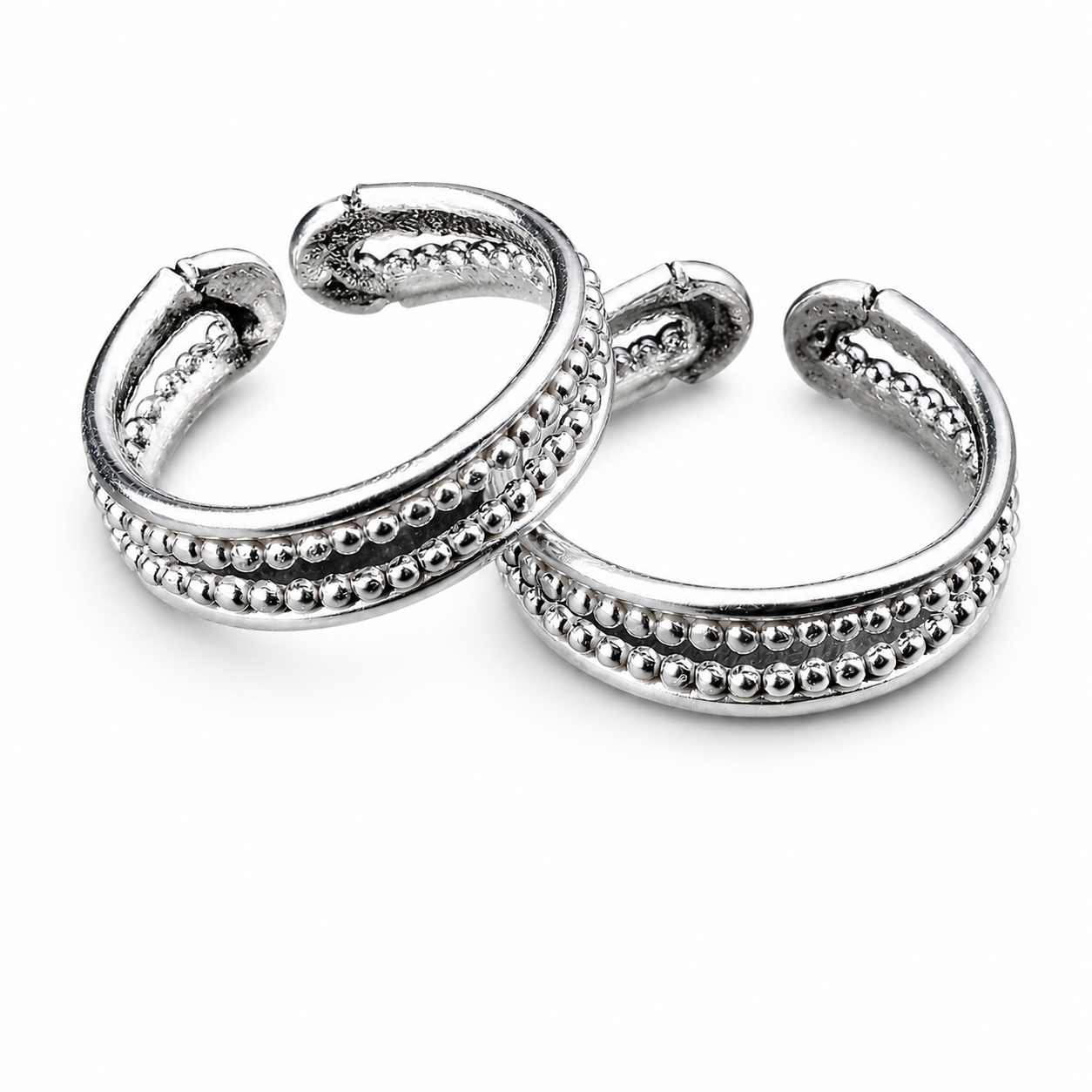 Silver Shiny Dotted Toe Ring