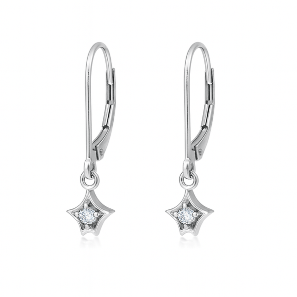 Silver CZ star earrings in 92.5 sterling silver