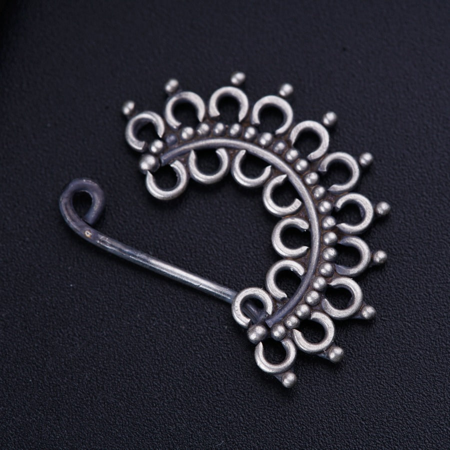 Silver Filigree Nath (Left, Clip on)