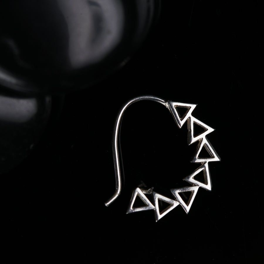 a pair of earrings sitting on top of a table