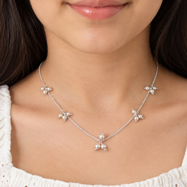 Silver Baby Necklace with Pearls