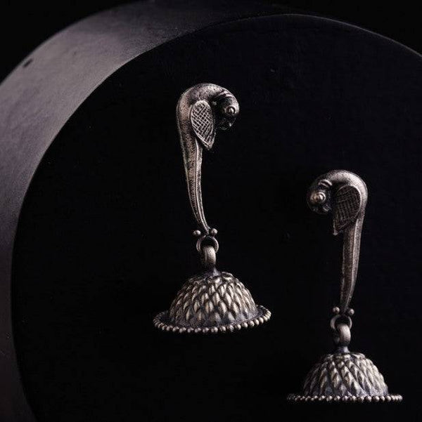Silver Parrot Jhumki