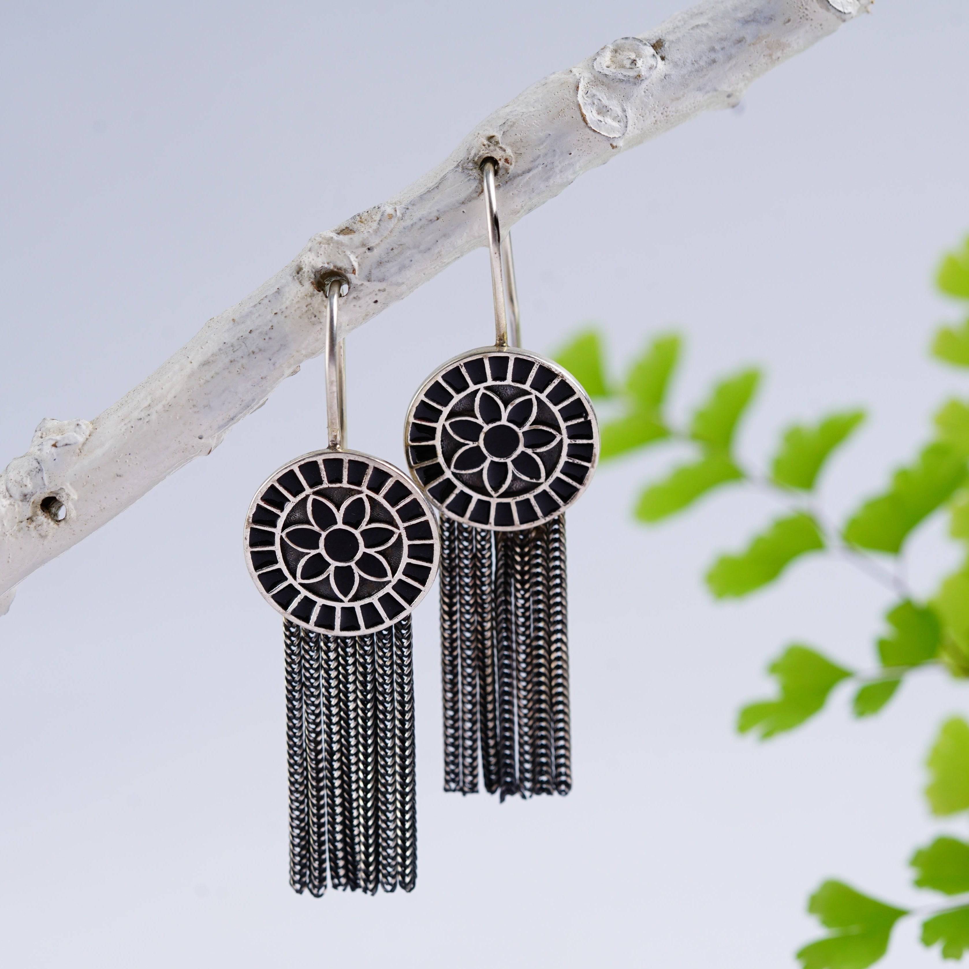 Turkish Meena Earrings - Black