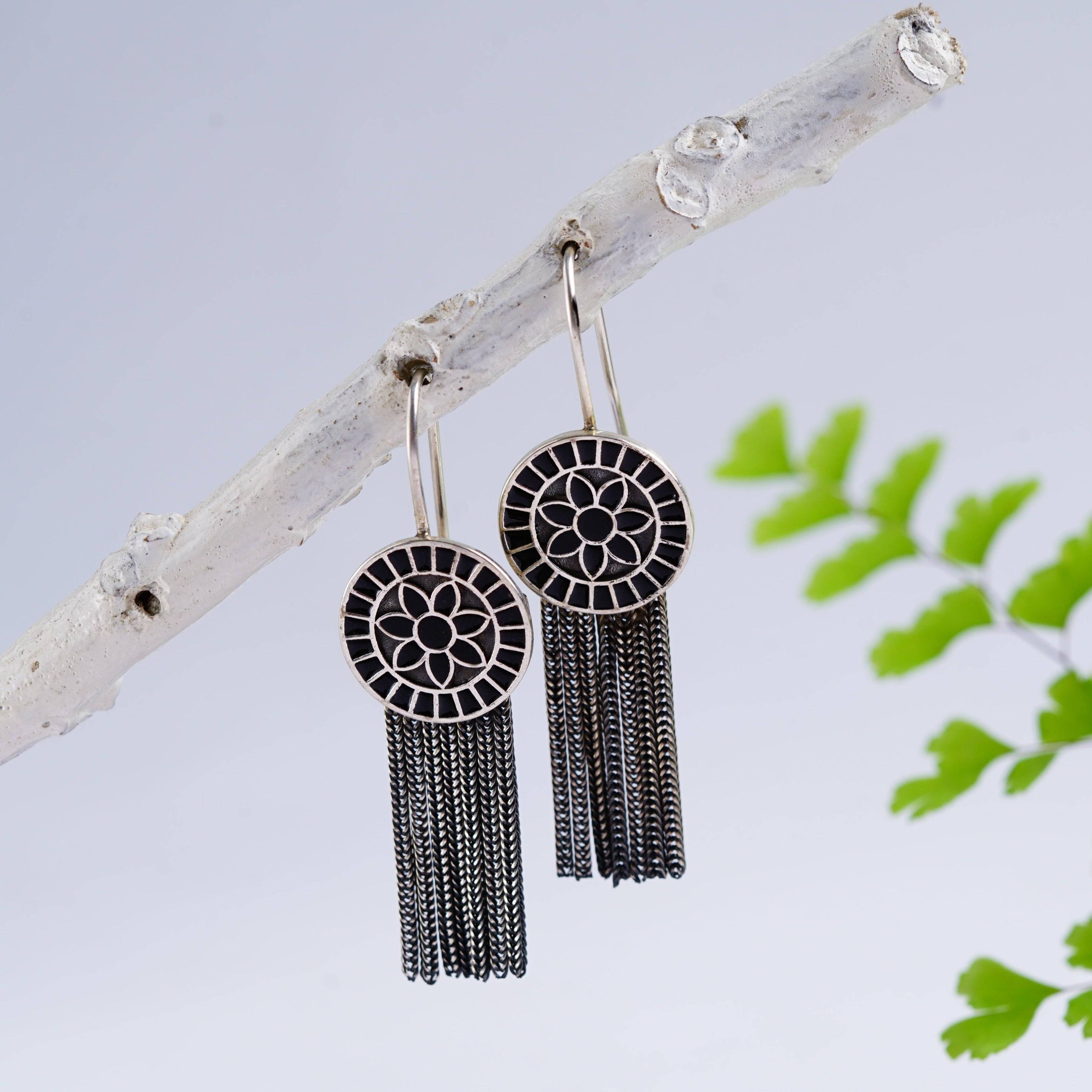 Turkish Meena Earrings - Black