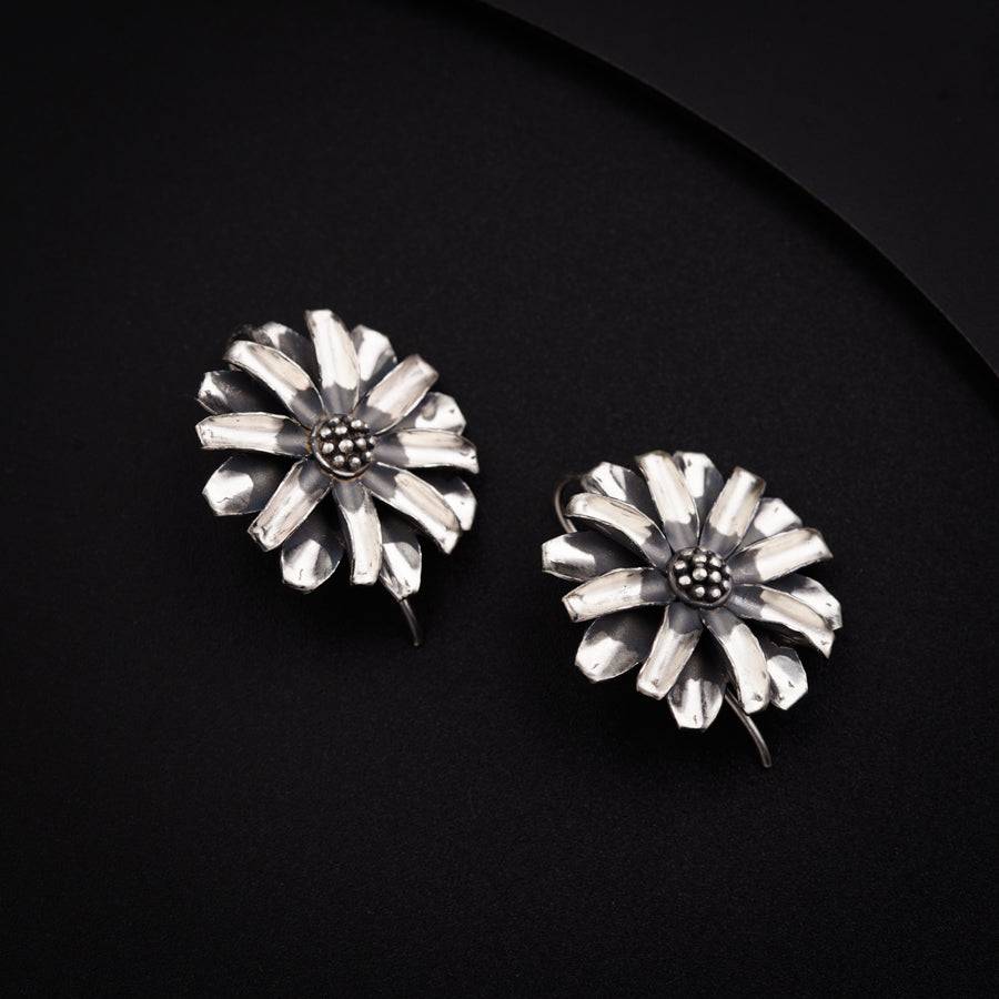 Silver Soorajmukhi (Flower Motif) Earrings