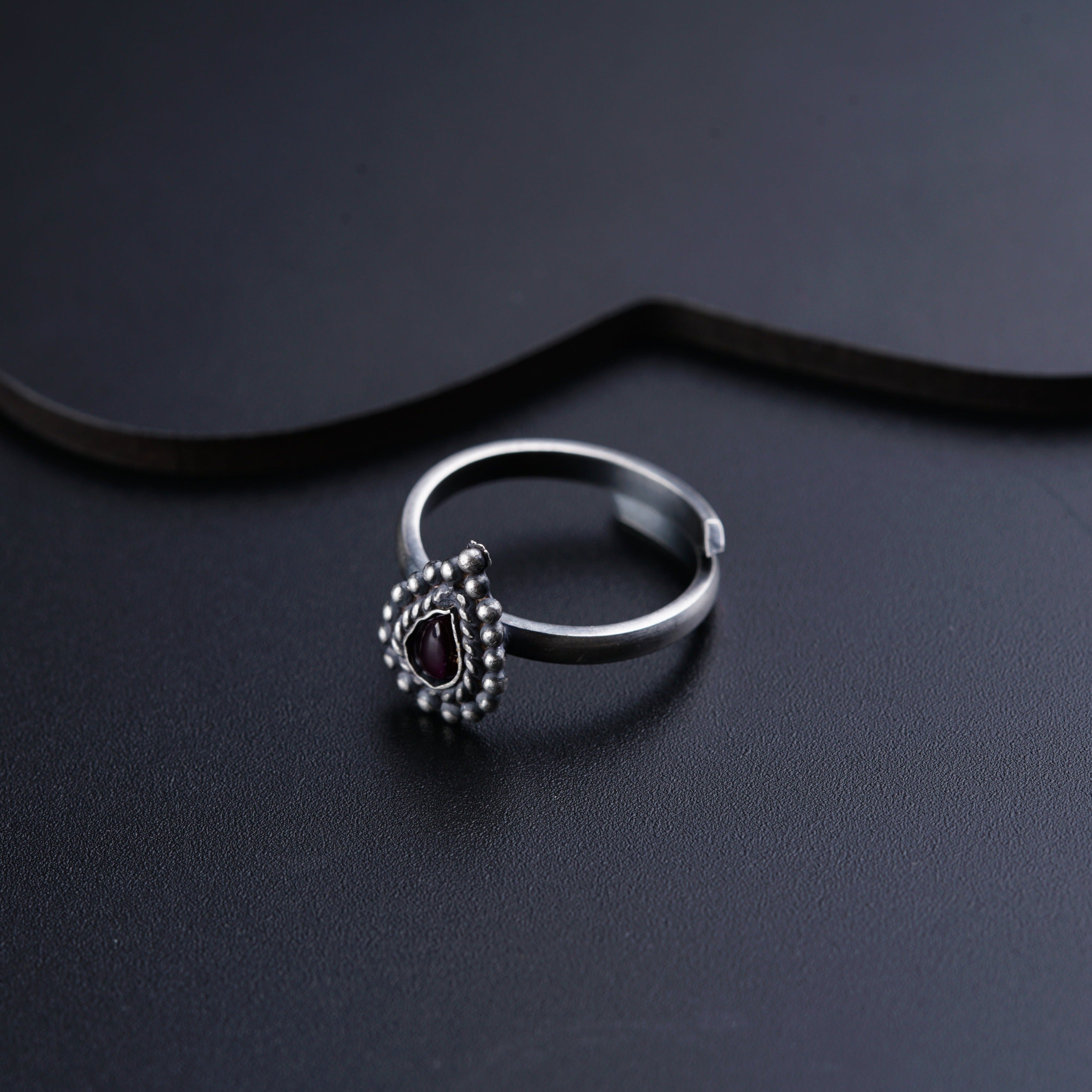 a close up of a ring on a table