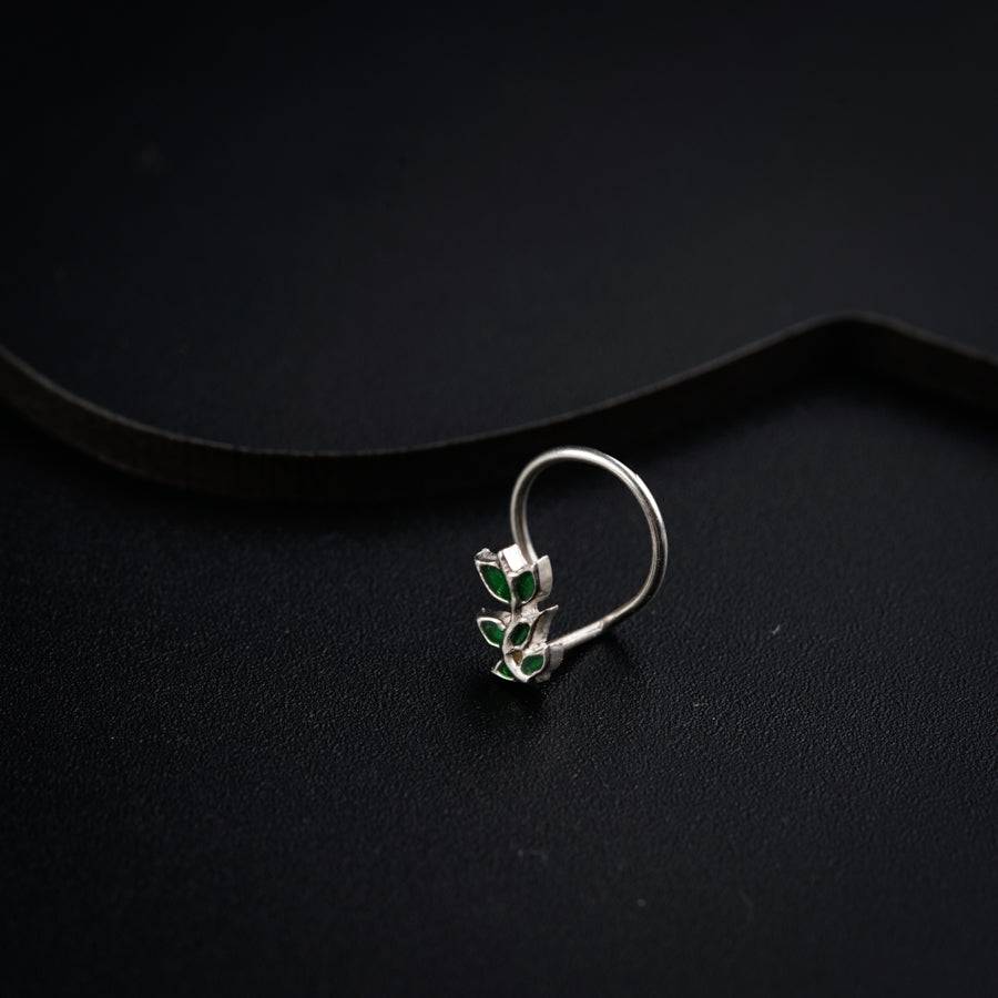 Leaves Nose pin ( Pierced ) - Green