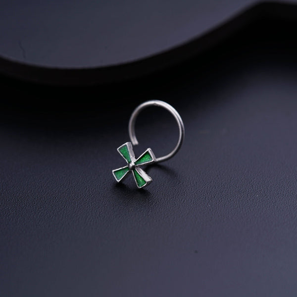 Pinwheel Nosepin ( Pierced ) - Green