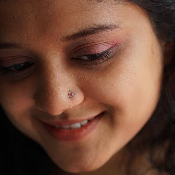 Triangle Nose pin ( Pierced )