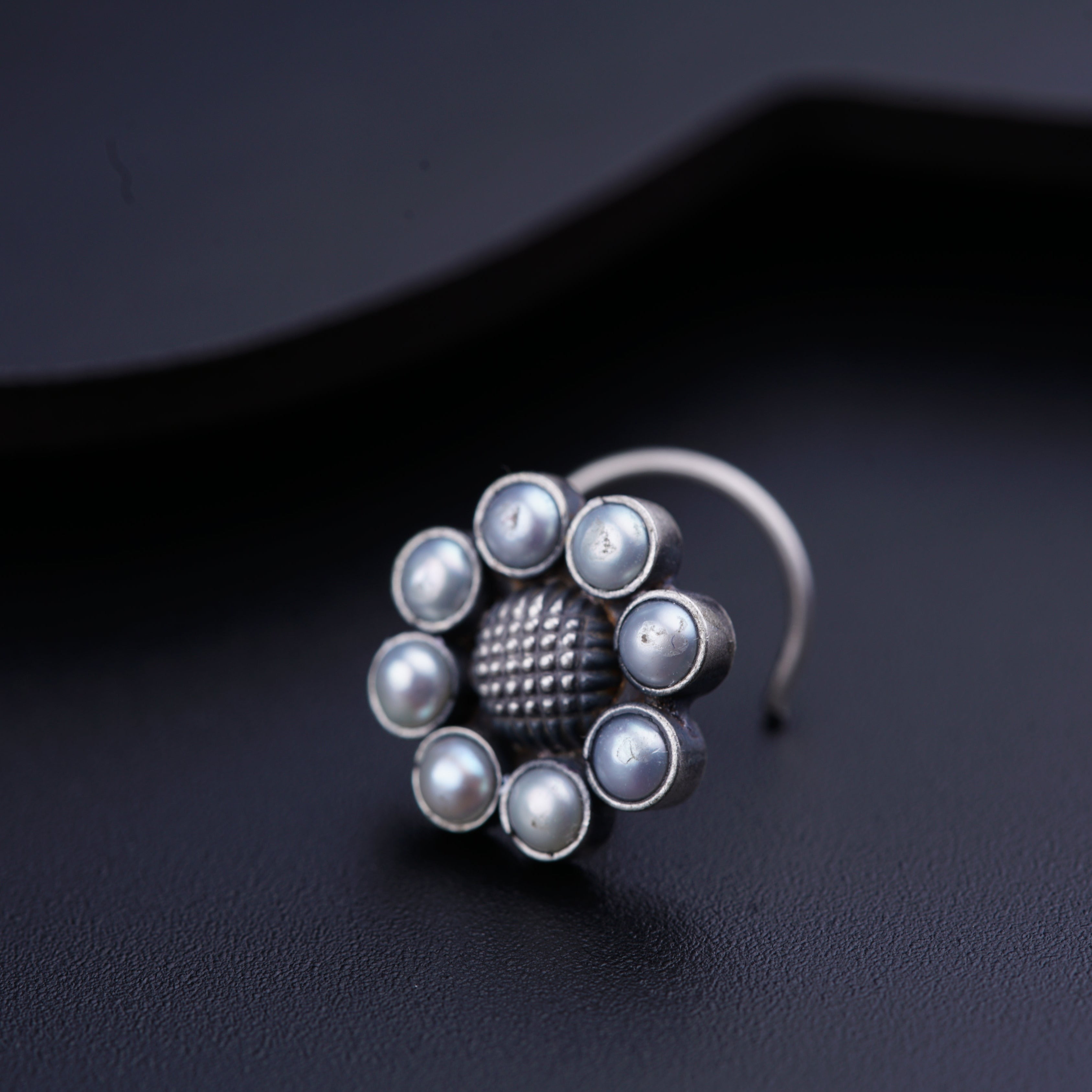 Pearl Flower Nose pin (Pierced)