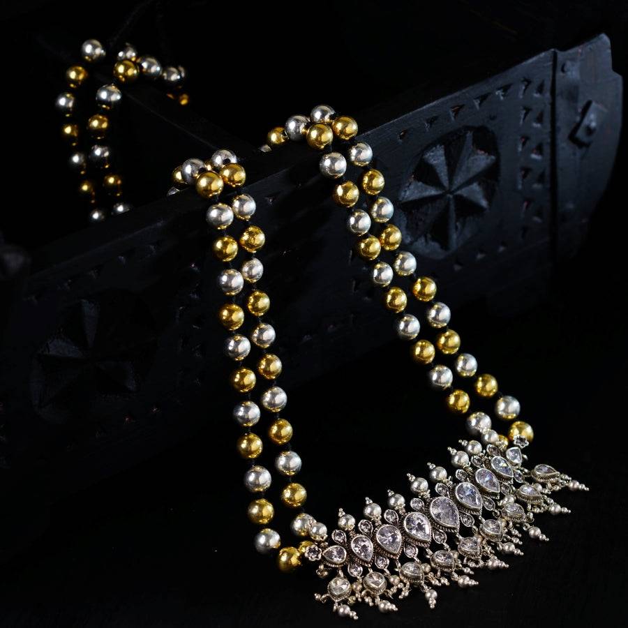 Swarna Rajat Dual Tone Silver Tanmani (9 leaf)