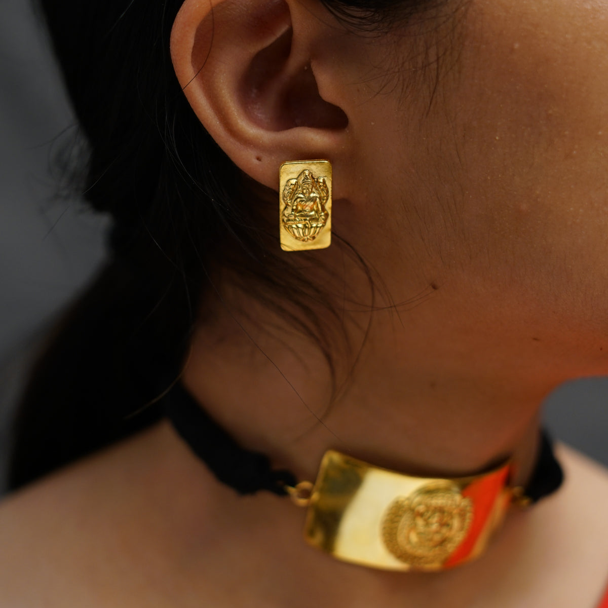 Silver Lakshmi Gold Plated Choker