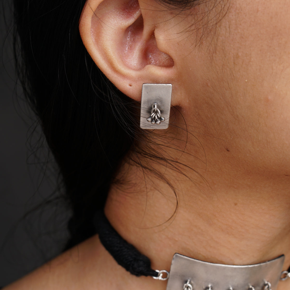 Silver Choker Ghungroo Set