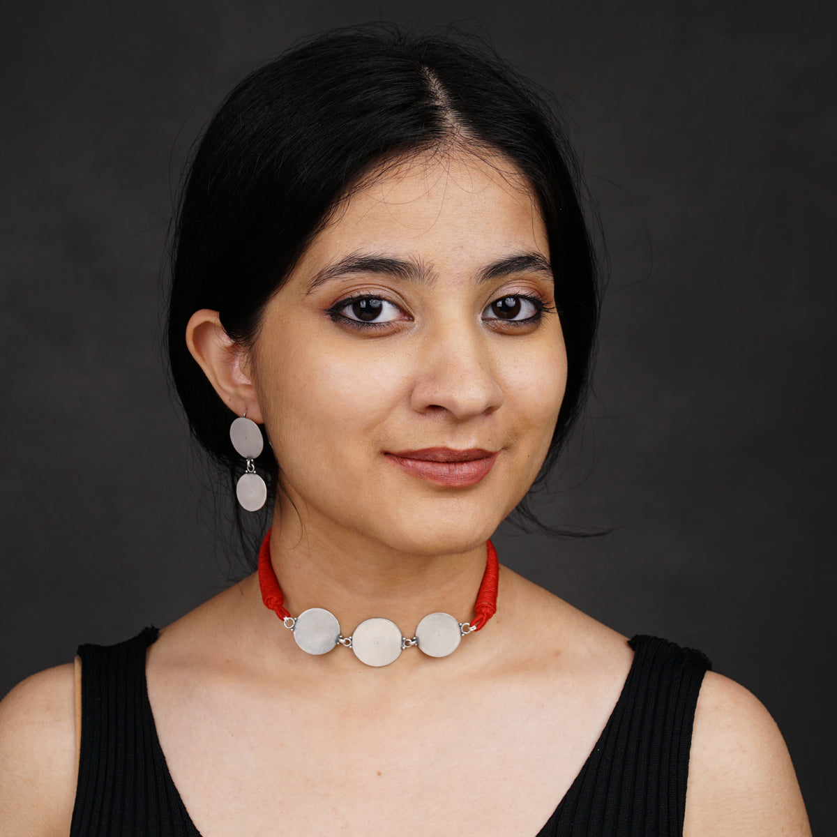 Handmade silver choker with coin motifs