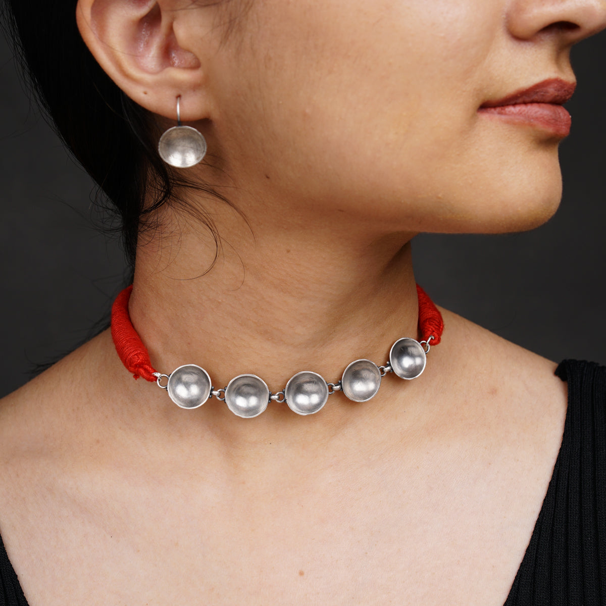 Handmade silver choker with wati motifs (Pre-order)