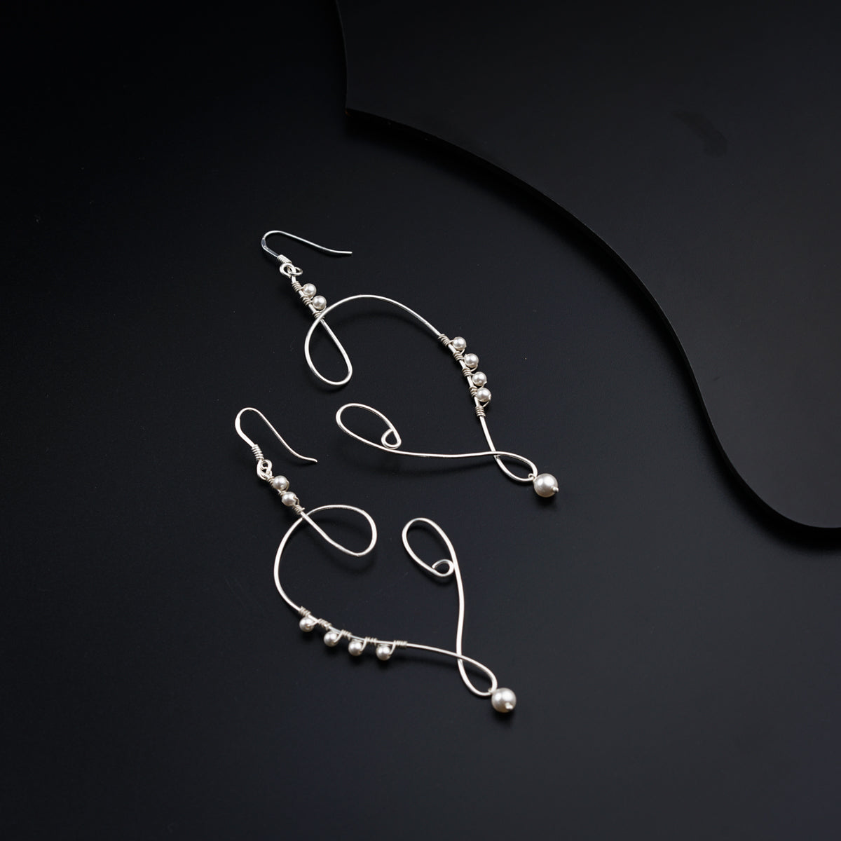 Abstract silver handmade earrings