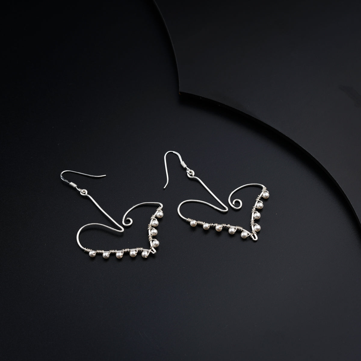 Abstract silver handmade earrings