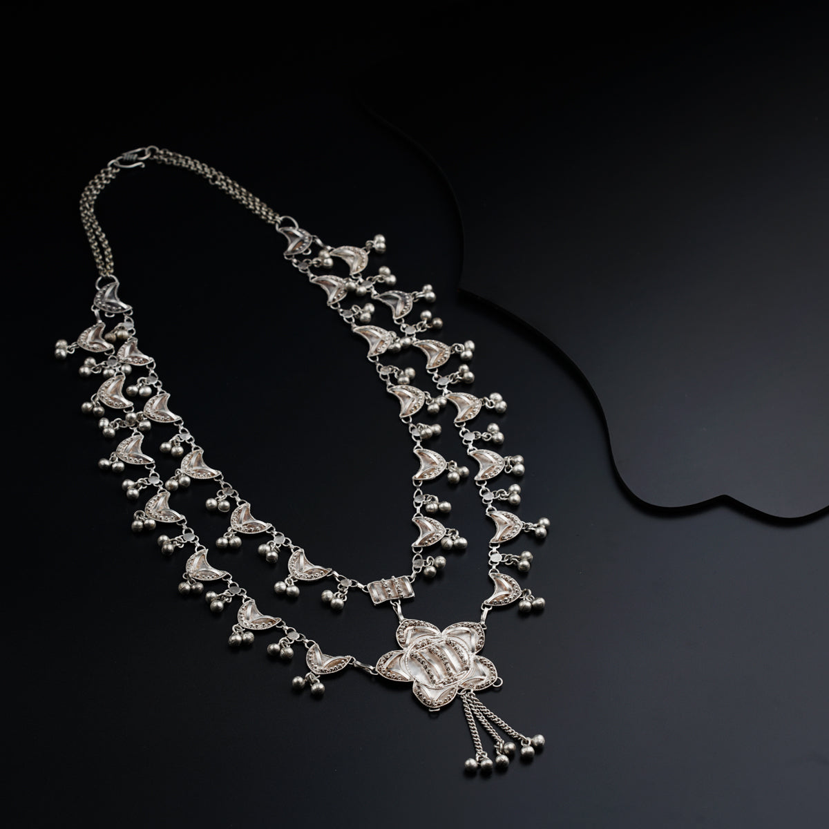 Silver antique statement necklace