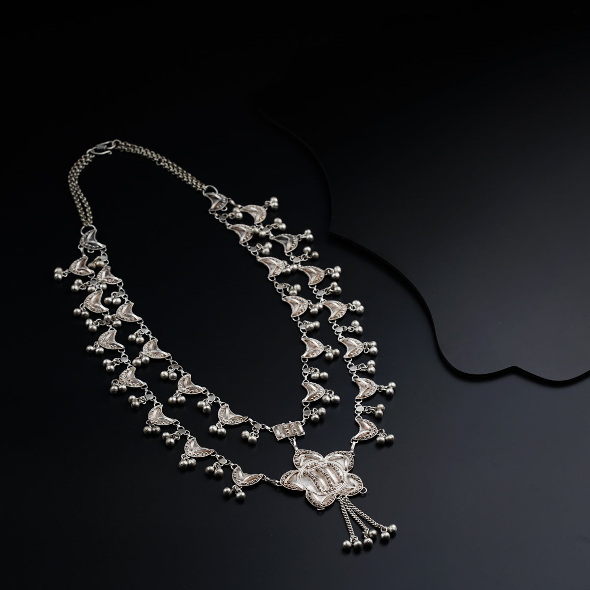 Silver antique statement necklace